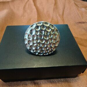 Sterling Silver 925 Hammered Round Ring